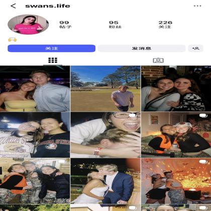 Insta，2016 | 用户名: swans.life   99帖子 |  95+ 粉丝 | 邮件访问权限，2FA